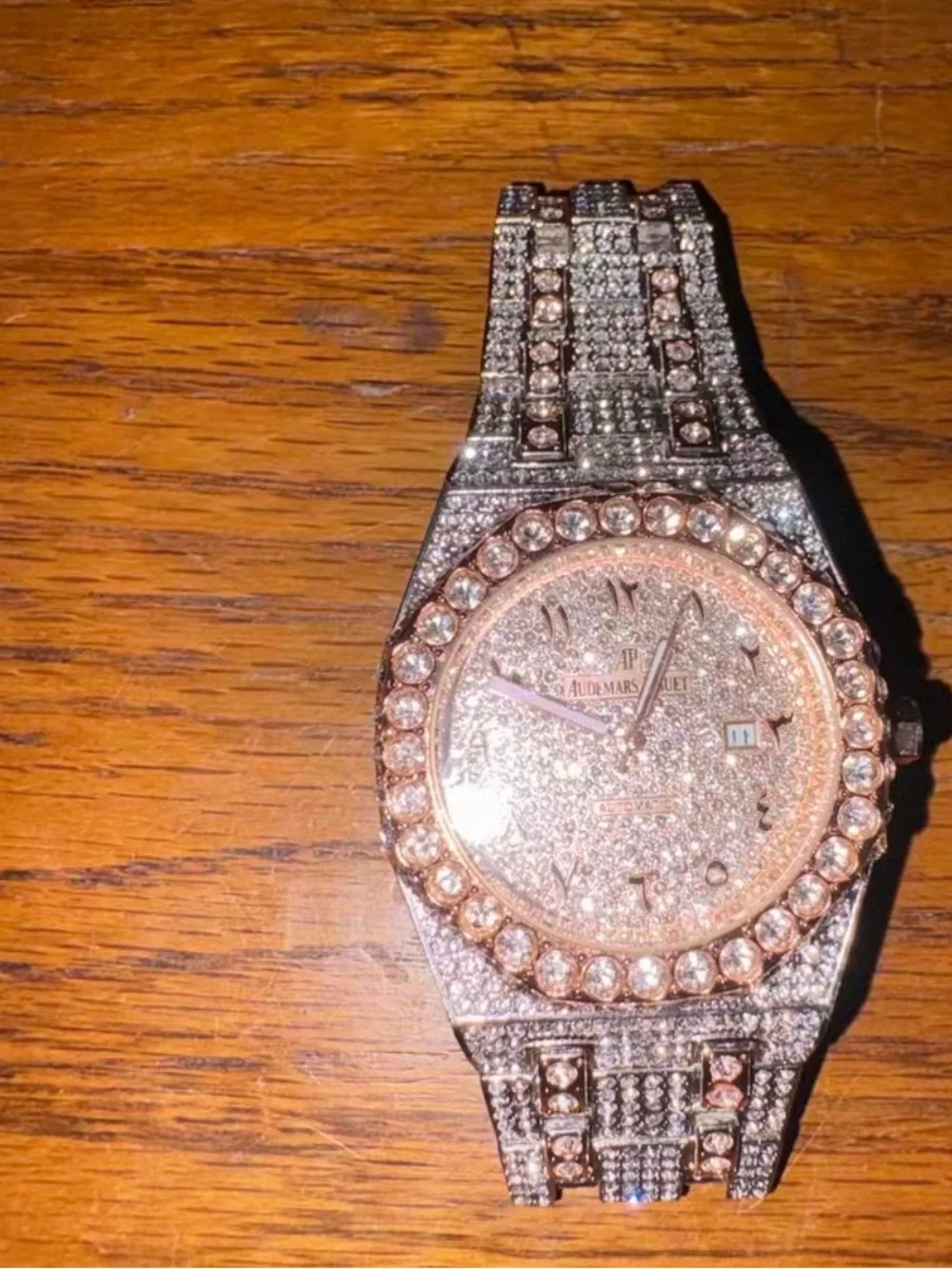 Diamond Two-Tone Watch with Luminous Hands